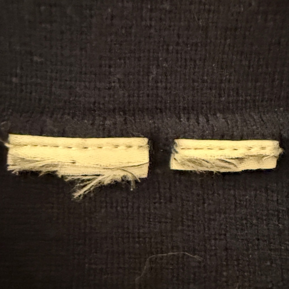 Navy Blue Long Sleeve Collared Button Up Cardigan Sweater Ecru Crochet Trim - Picture 4 of 6